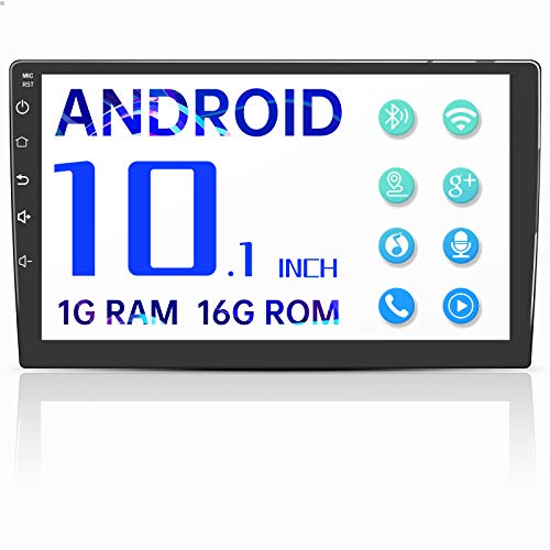 Double Din Android Bluetooth Car Stereo,10.1'' Voice Control Car Stereo with GPS Touch Screen Player,Car Audio Radio Receiver,Support WiFi,USB,FM,Mirror Link,Video Output,Backup Camera ï¼ˆ1G RAM 16G ROM