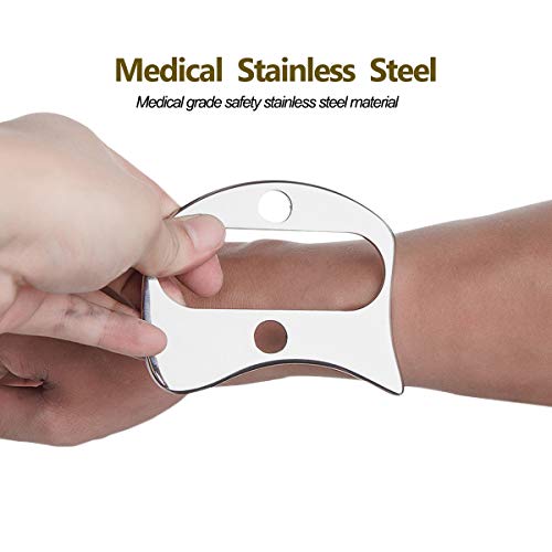 Guasha Massage Tools,Medical Grade Stainless Steel Scraping Tool for Soft Tissue Scraping Massage Tool, Physical Therapy Stuff,Used for Back, Legs, Arms,Neck,Shoulder .(A)