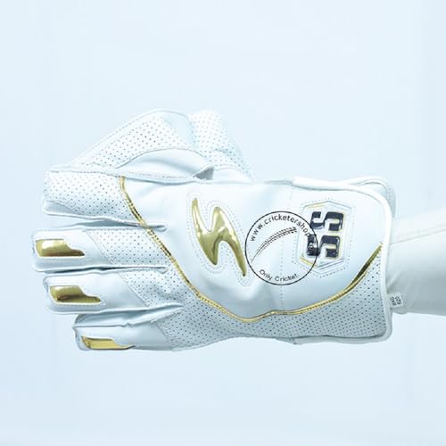 Image of SS Reserve Edition Wicket Keeping Gloves - Adult Size | White | Superior Grip & Protection | Fully Leather Lined