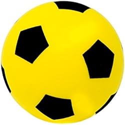 E-Deals Pelota de espuma suave de 17,5 cm para interiores y exteriores, de espuma de esponja, gran diversión para adultos y niños, niños y niñas 4 E-Deals Bolas de Espuma de 17,5 cm (17,5 cm Amarillas)