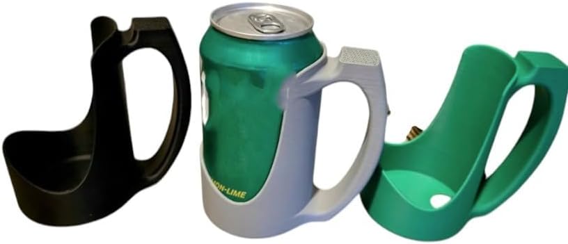 12oz Soda Can Holder with Handle – Ergonomic Grip for Standard Cans – Reusable and Lightweight Drink Sleeve – Custom Color Options Available (Grey) image 5