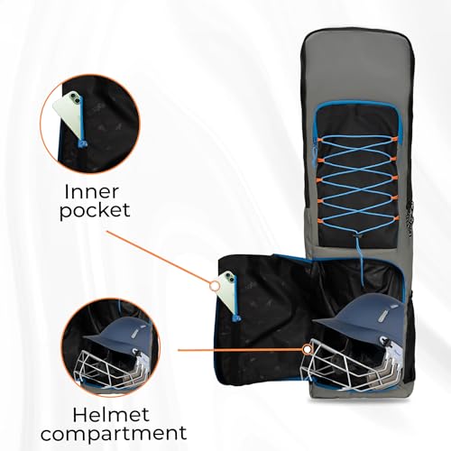 Image of WHACKK Cricket Bag| Spacious Capacity|Lightweight|Dual Bottle Holders|Front Pockets for Easy Organization|Durable Cricket Kit Bag