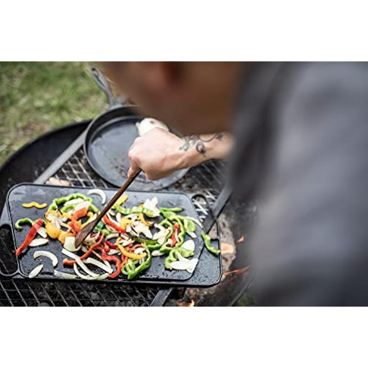 Barebones Cast Iron Grill Griddle - Reversible Flat Top Griddle Grill, Cast Iron Plate, Pre-Seasoned