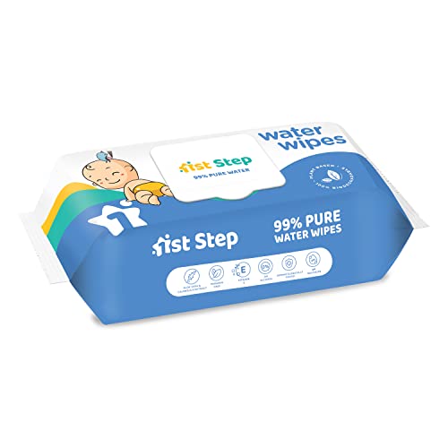 Image of 1st Step 99% Pure Water Baby Wipes with lid I Dermatologically Tested | Plant Based - 100% Biodegradable Wipes for Babies | Super Thick Polyester Free wet Wipes for Baby I Paraben Free with Aloevera & Calendula Extract | Alcohol Free Baby wipes |72 pcs /Pack
