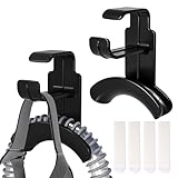 Hecatelly 2 Pack CPAP Hose Holder for Bed, CPAP Tube Holder Compatible with CPAP Hose & Headgear Storage, Bedside CPAP Hook for CPAP Organization with 4 Removable Strips（2 Black）
