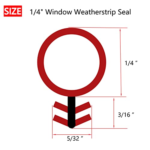 1/4" Windows Kerf Weather Stripping Seal Strip, Window Bulb Kerf Mount, Tpe Flange Easily Applied To Door Frame Card Slot Installation(Brown 30Feet) #TOP1
