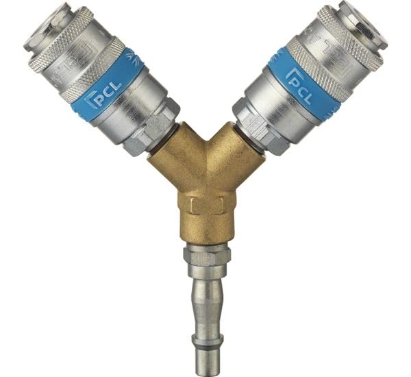 PCL Airflow Twin Coupling 1/4" BSP with Standard Male Adaptor Pack Qty 1
