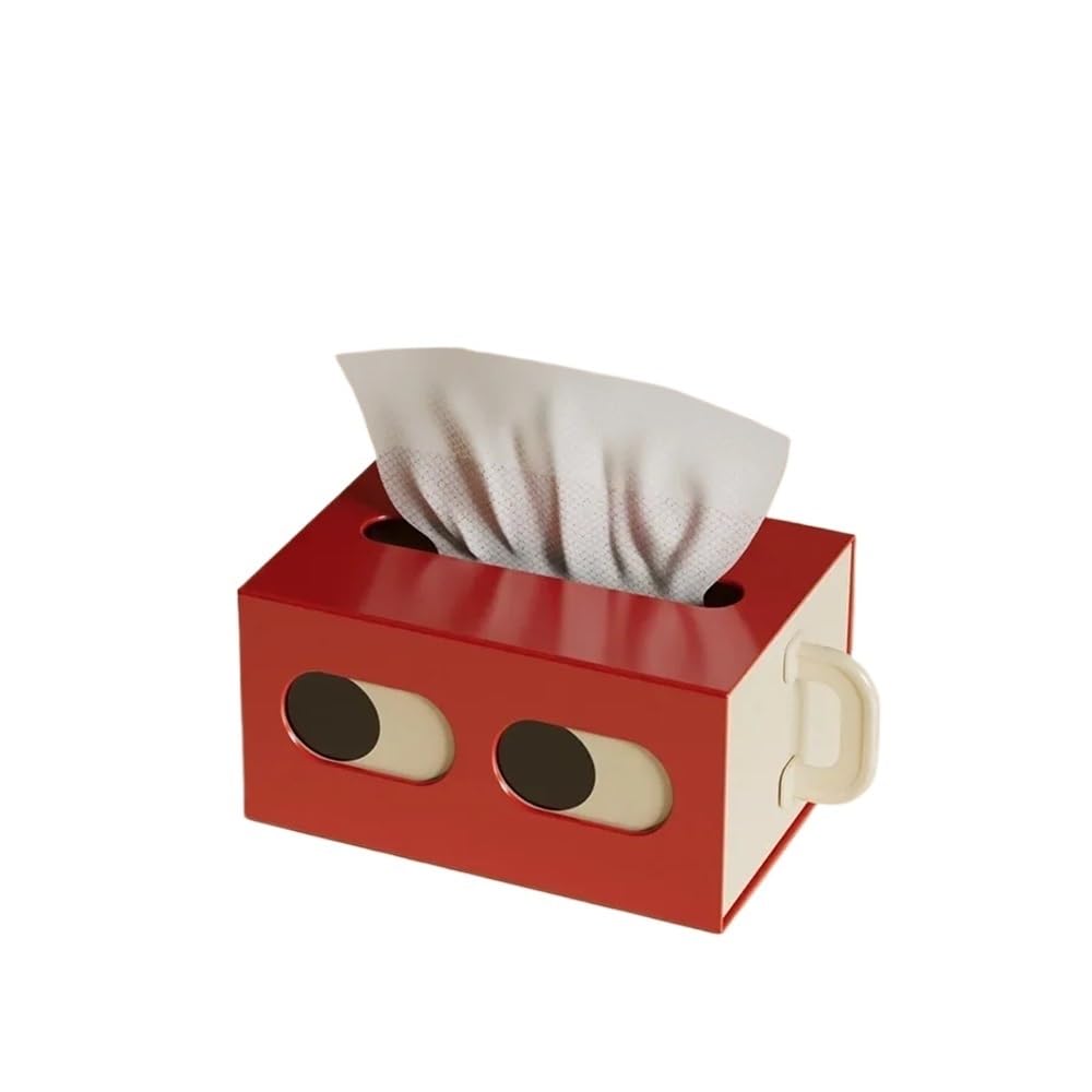 Aimanqi Red Tissue Box Table Napkin Rings Tissue Case Paper Box Container Solid Storage Box Home Table Decoration(Red)