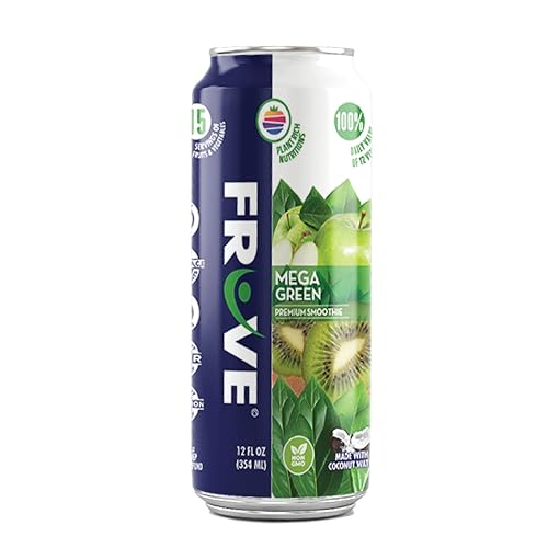 Fruve a healthy super juice drink with real fruit | Gut Health & Immunity Benefits | non-GMO | low calorie | Mega Green | 12 fl oz (12 Pack)