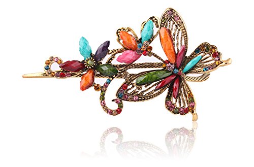 Buankoxy Vintage Elegant Jewelry Crystal Hair Clips Hairpins Butterfly - For Hair Clip Beauty Tools (Multicolor) …