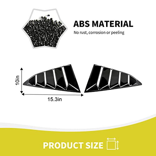 Razpoy For Camaro Rear Side Window Louvers Compatible With Chevrolet Camaro 2017-2023, Black #TOP1