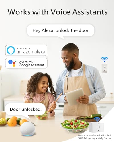 Image of Philips Smart Lock with Handles, Smart Door Lock with 2 Level Handles, Keyless Entry Door Lock Set, Digital Keypad Deadbolt for Front Door, App Fingerprint PIN Code Unlocking, Auto Locking