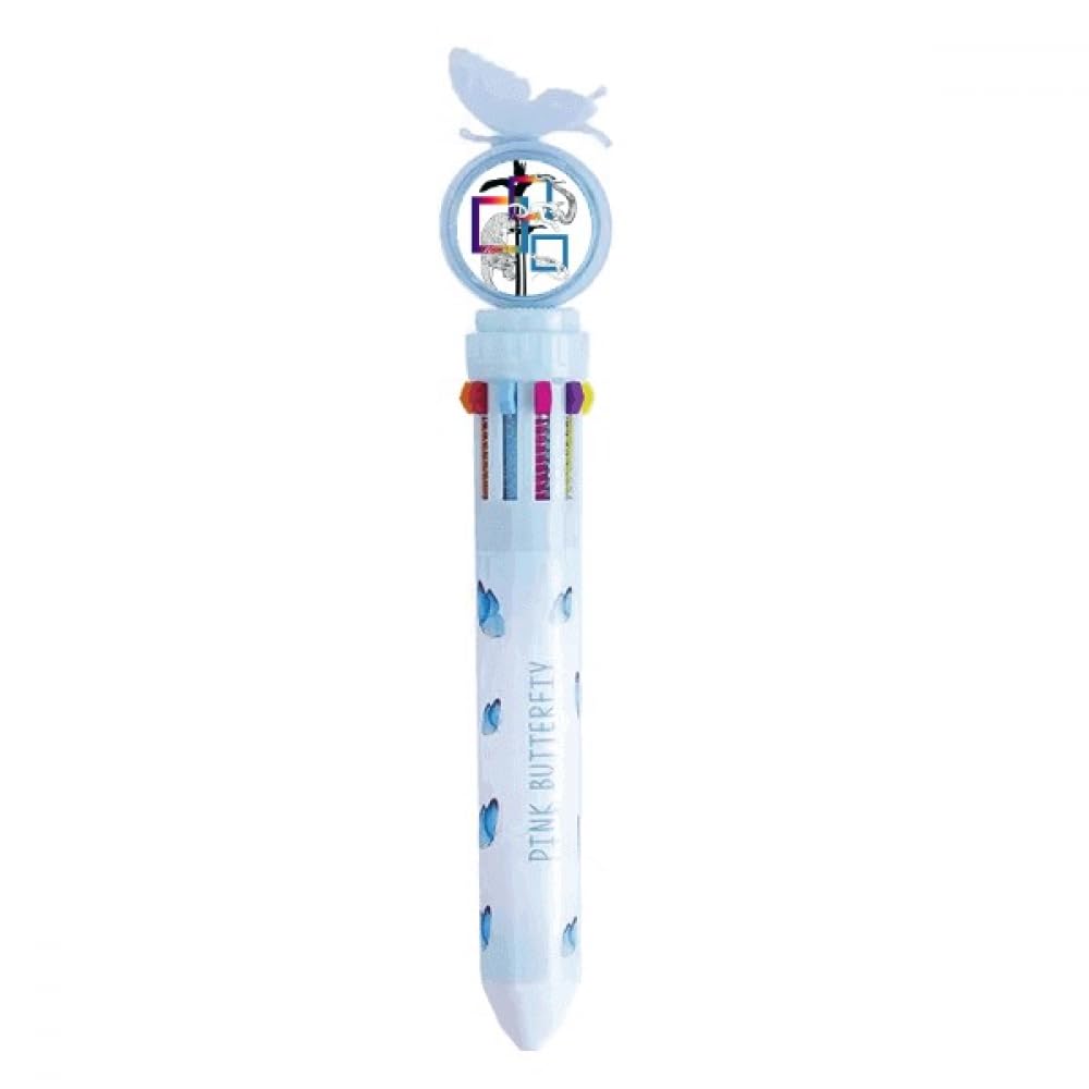 Stylo à bille rétractable multicolore avec imprimé serpent et design animalier - 4