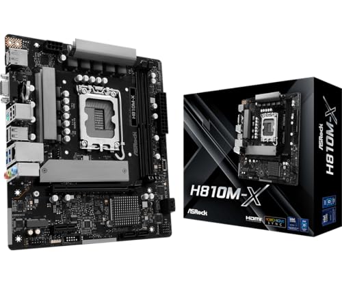 ASRock H810M-X Intel Core Ultra (シリーズ2) LGA1851 DDR5 最大6400MHz M.2 キー E WiFi 128GB SATA3 6.0 Gb/s Micro ATX マザーボード PCIe 4.0 H810