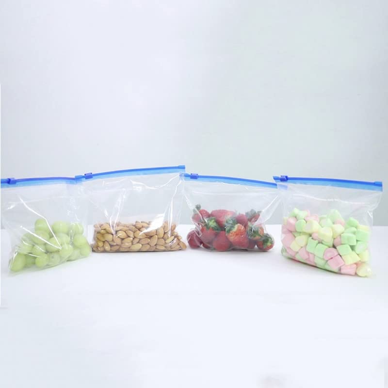Image of pristu Zip lock Bag For Storage,Zip lock Pouches,Ziplock Bags For Fridge Storage,Freezer RE-USABLE Zipper Bags,Zip lock bags Medium (9 inchX 10 inch) (5)