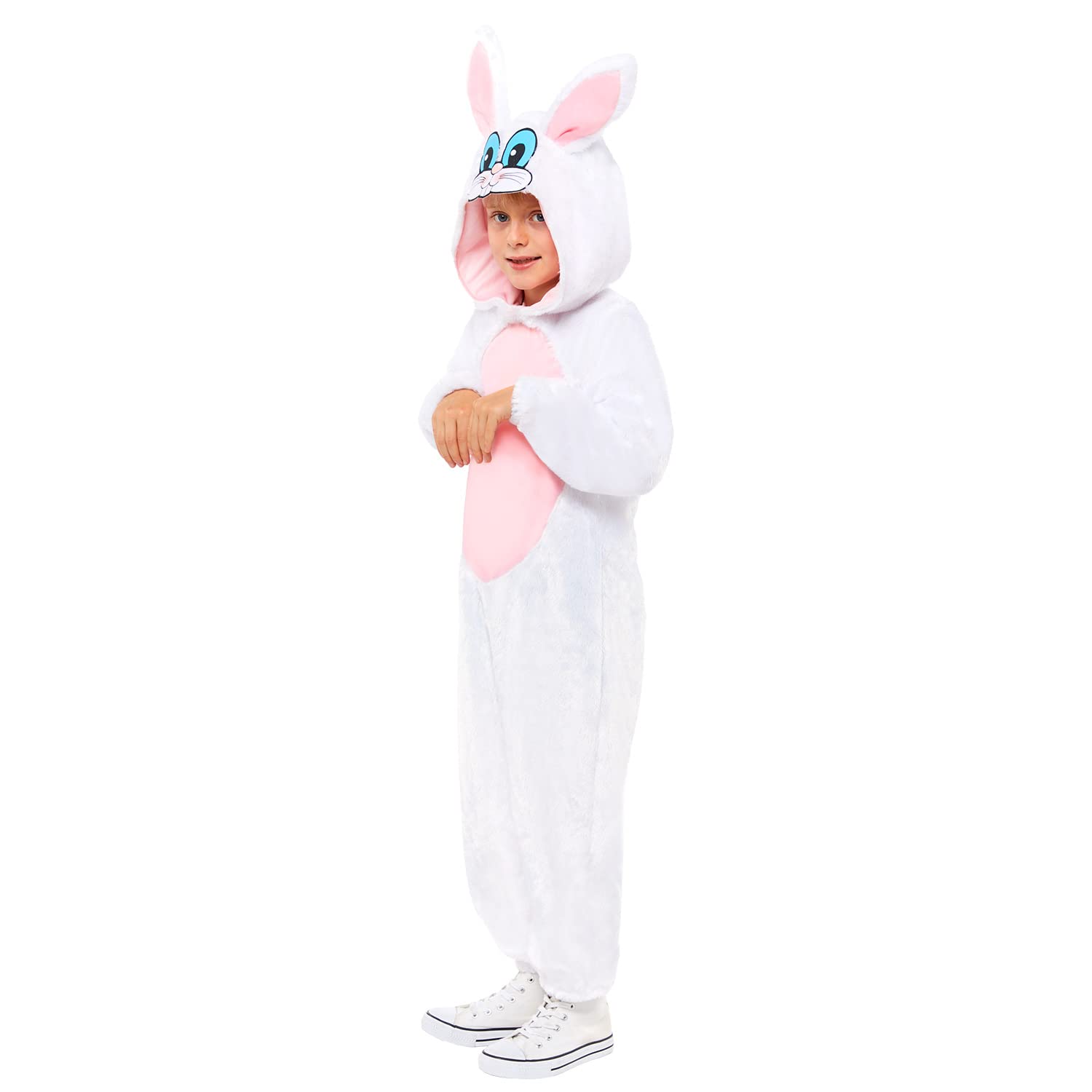 amscan - Kids Easter Bunny Plush Jumpsuit & Hood Fancy Dress Costume Age: 3-12 Years
