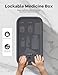 Small Lock Box for Medication Safe, Lockbox for Phone Jail, Medicine Lockable Storage Box with Code for Pills/First Aid Kits, Locked Food/Snack Box Container for Home/Fridge/Office (Grey)