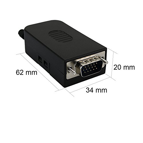 Conector VGA macho con carcasa protector 3 filas miniatura 4