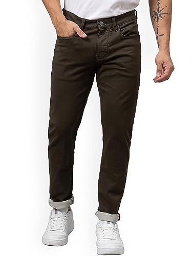 Image of Being Human Ecru Boot Cut Fit Denims for Men Clothing