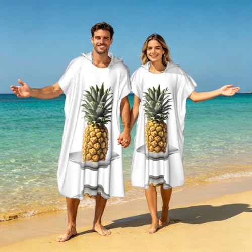 Poncho surf microfibre ananas peignoir à langer et serviette de bain légère