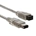 Clear IEEE 1394 Firewire 800 to Firewire 400 Cable, 9 Pin/6 Pin Male/Male – 10 FT