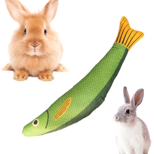 Bissspielzeug für Katzen | Kauendes Plüsch-beißendes Katzenminzenspielzeug für Indoor-Katzen | Fischförmiges interaktives Spielzeug Katzen, Chinchillas, Kaninchen und andere Kleintiere