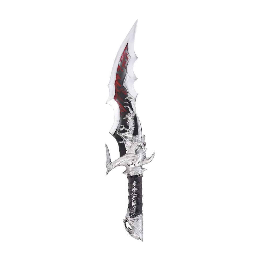 Stylex Realistic Foam Weapons Halloween Cosplay Fancy Dress Props Accessories (Warriors Knife), Silver, Brown, Grey (Grau Grau), Real Red (t_546) โ image 1