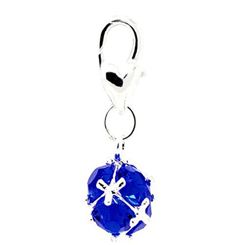 Sexy Sparkles Birthstone Dangle Charm Pendant for European Clip on Charm Jewelry w/Lobster Clasp