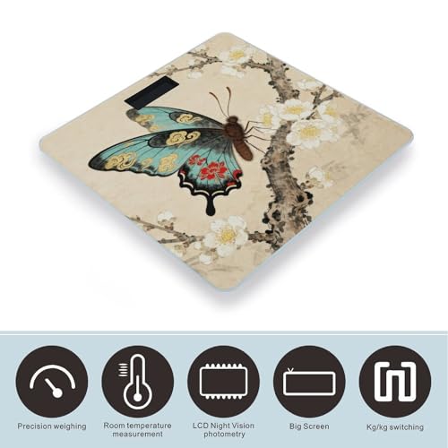 Báscula digital de baño Butterfly con sensor y pantalla LED miniatura 3