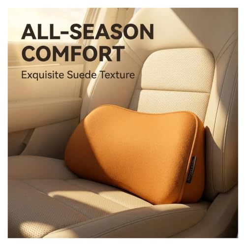 Soporte lumbar para coche con protector de espalda transpirable y cojín blanco 2