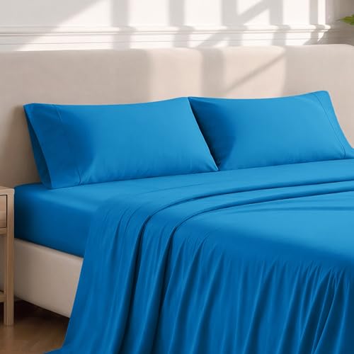 Image of Bare Home Microfiber Pillow Cases - King Size Set of 2 - Cooling Pillowcases - Double Brushed - Medium Blue Pillowcases 2 Pack - Easy Care (King Pillowcase Set of 2, Medium Blue)