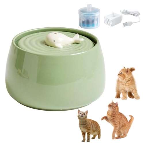 Fontaine à Eau En Céramique Geo Porcelaine Bleue - Robinet Inox - 8.7 Lbs