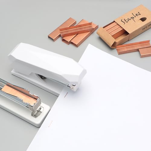 NatSumeBasics Rose Gold Staple 6000 Colored Staples Copper Color Staples Standard 26/6 Manual Desk Stapler Refill for Office Supplies Accessories (Rose Gold)