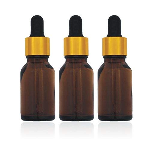 Amber Glass Blank Bottles for Essential Oils, Blends, DIY Perfumes, Face Oil With Dropper and Metallic Cap… (Pack of 3, 15 ML)-image-37