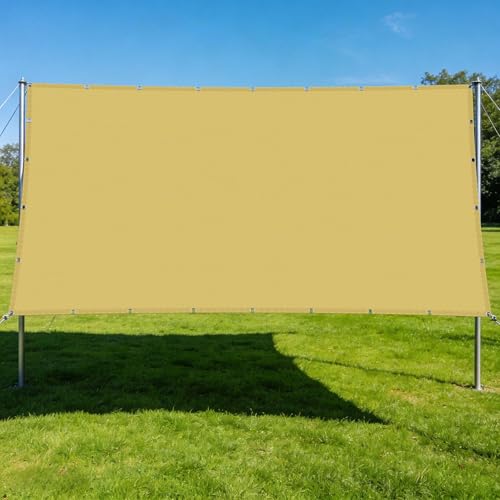 Voile d'ombrage rectangulaire haut de gamme jaune sable extensible - 2
