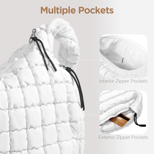 Image of Puffer Tote Bag for Women Large Quilted Crossbody Bag Quilted Carryall Bag Soft Puffy Hobo Handbags Puff Purse Shoulder Bag