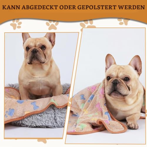 KOLZEMV 2 PC Wasserdichte Hunde-Decke für Grosse Hunde 60x40cm - Outdoor Waschbare Sofaschutz aus Sherpa Fleece, Flauschig und Weich