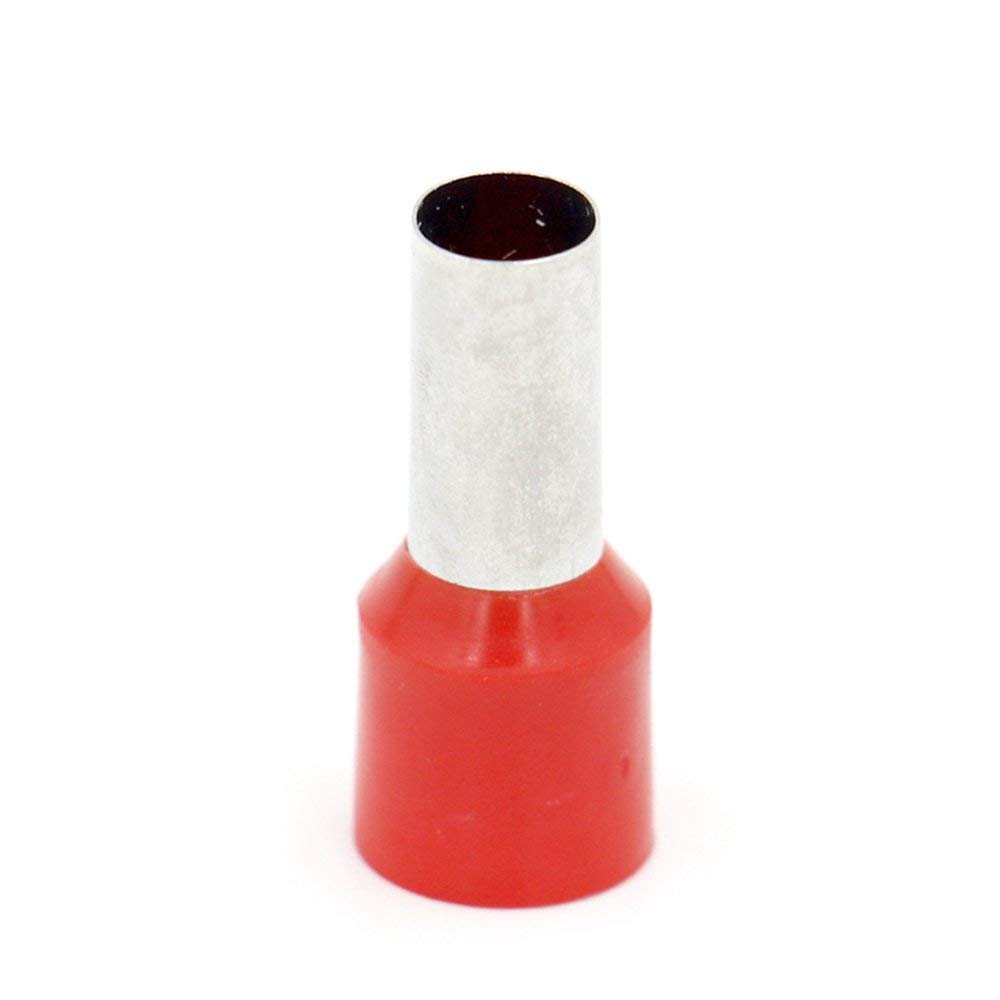 AWG 2 / 35mm2 Copper Wire Crimp Connector Insulation Ferrule Terminal End Cord Red 200 Pcs
