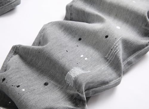 XIMXIMMTIAN Mens Slim Fit Jeans Stretch Ripped Biker Jeans for Men Fashion Straight Comfort Flex Waist Casual Denim Pants4