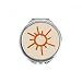 Hand Painting Orange Sun Sunshine Hand Compact Mirror Round Portable Pocket Glass