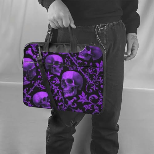 Bolso para portátil estampado de calaveras moradas 13 pulg. miniatura 2