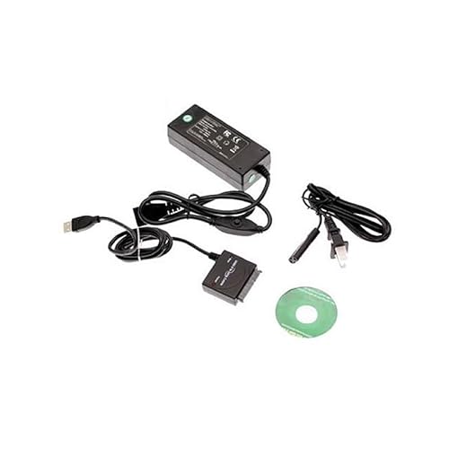 CoolGear USB 2.0 to SATAケーブルハードドライブアダプタ、電源アダプタ