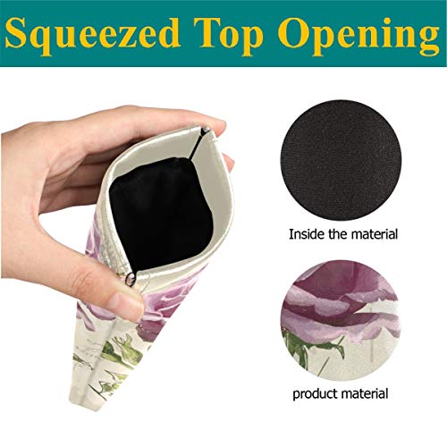 Glasses Case Eyeglasses Pouch - Vintage Rose Squeeze Top Sunglasses Pouch Portable Eyewear Sleeve For Men Women #TOP2
