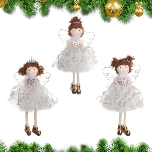 3 Stück Weihnachtsengel Puppenanhänger,Weihnachtsplüschtier...