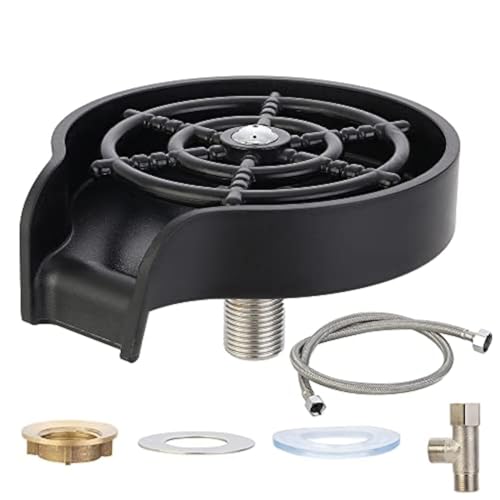 Image of Bttyu Glass Rinser for Kitchen Sink, High Pressure Cup Washer Automatic Sink Rinser, Faucet Bottle Cleaner Attachment Bar Home kitchen Accessories Black