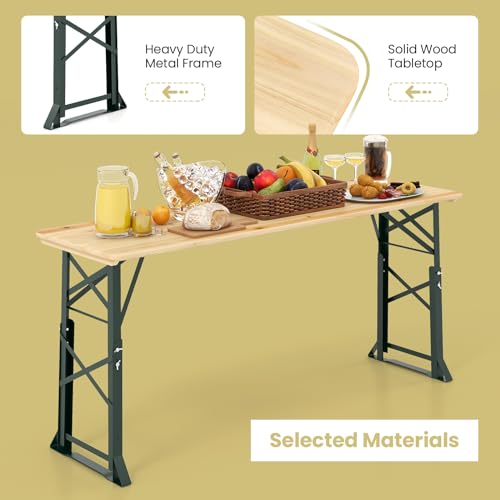 Table réglable hauteur GIANTEX : finis les espaces encombrés avec cette table pliante - 8
