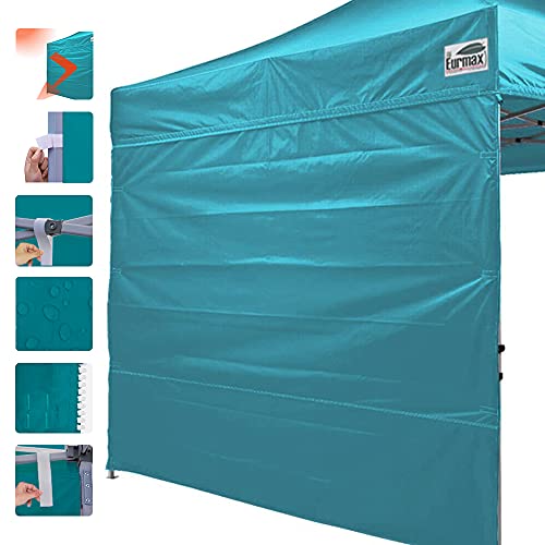 Image of Eurmax USA 10x10 Pop Up Canopy SunWall-UV Protection for Tents,Blocks Sunlight&Wind,Water Resistant Side Wall Only,Easy Hook & Loop Installation,Fit for 10FT Straight Leg Shelters&Gazebo,Turquoise