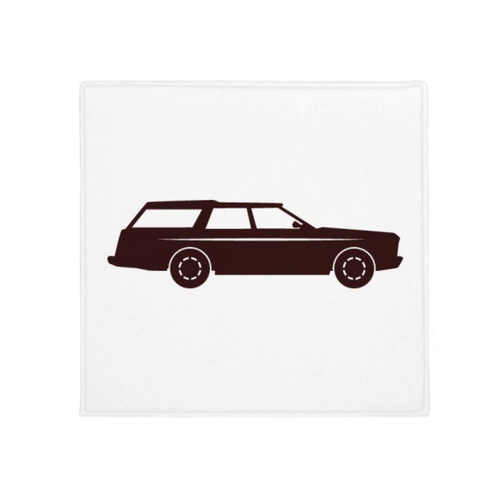 Tapis de sol carré noir 60x60cm antidérapant avec silhouette de voiture géométrique