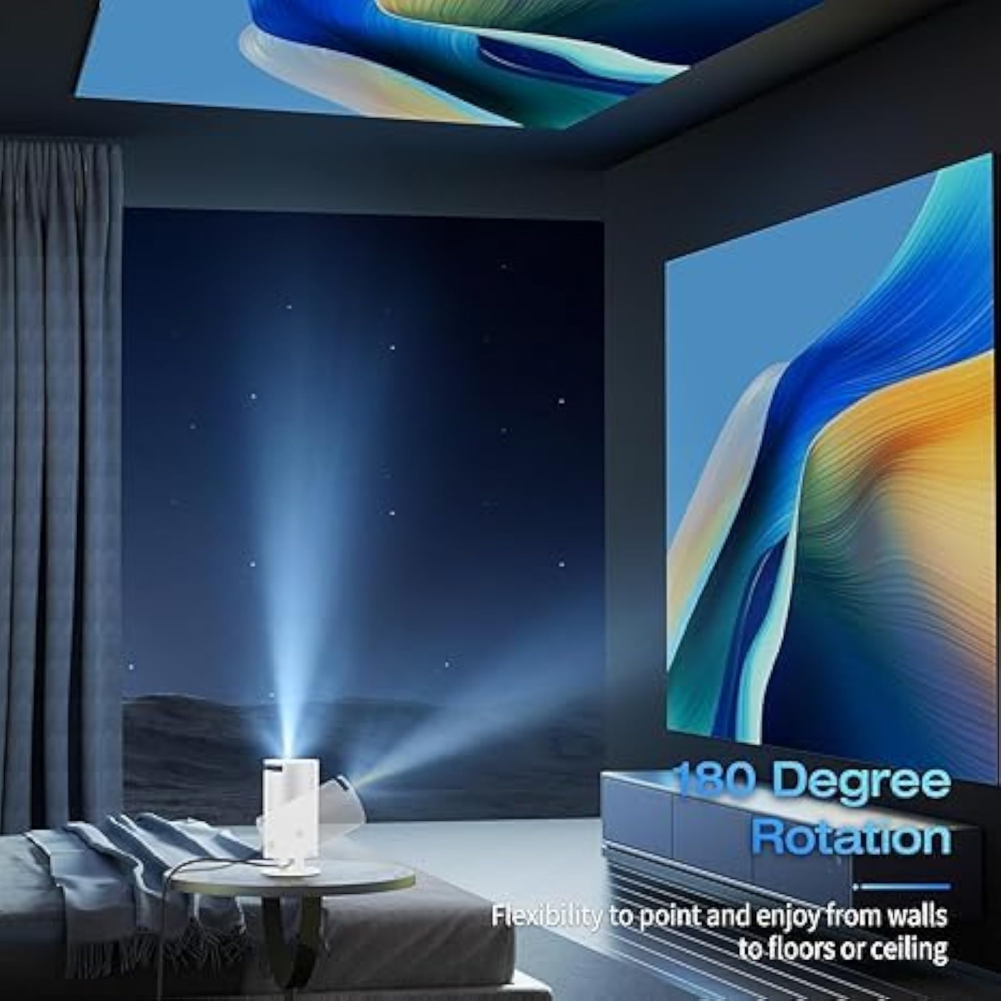 Outdoor Portable Movie Projector with WiFi and Bluetooth