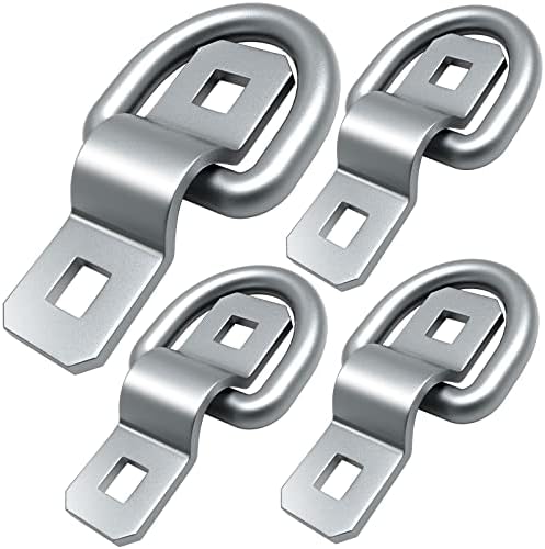D Ring ,Tie Down Anchor 4 Pk Robbor Surface Mount Tie Down Ring Heavy Duty 6000 Pound Breaking Strength Super Strong Forged Steel for Trailer Cargo Control, Tying Down Motor Bikers,ATV's